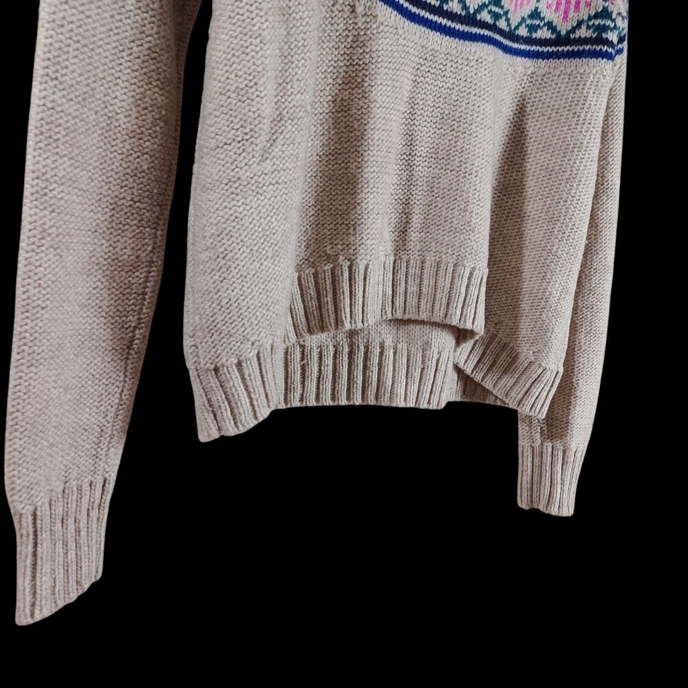 American Eagle M Wool Blend Aztec Fair Isle Sweater Boho Y2K High Low Pullover - Picture 5 of 7